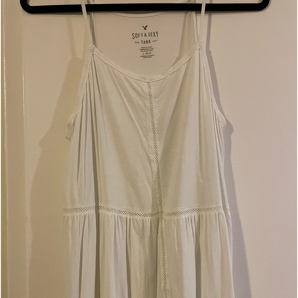 American Eagle White Cutout Tanktop Woman’s Large
